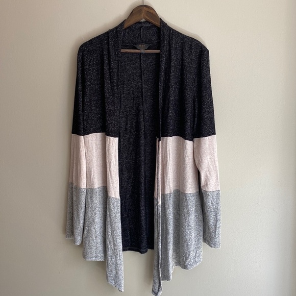 Mix by 41 Hawthorn Womens XL Color Block Open Cardigan - Picture 1 of 4